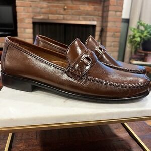 FLORSHEIM Shoes Men's Size‎ 10-1/2 D Dress Loafers Brown Leather Slip On Moc Toe